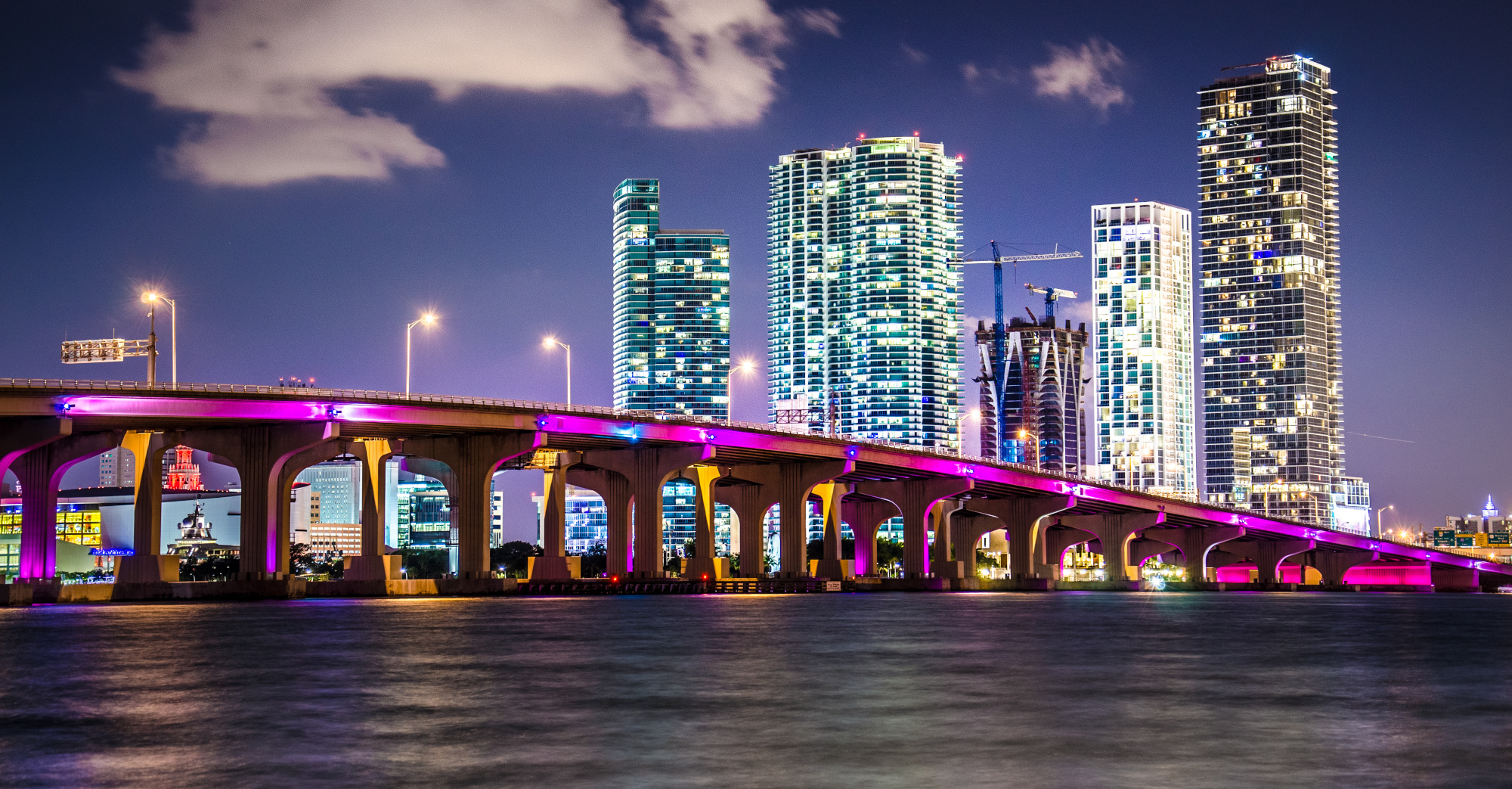 Image of Miami and colorful bridge